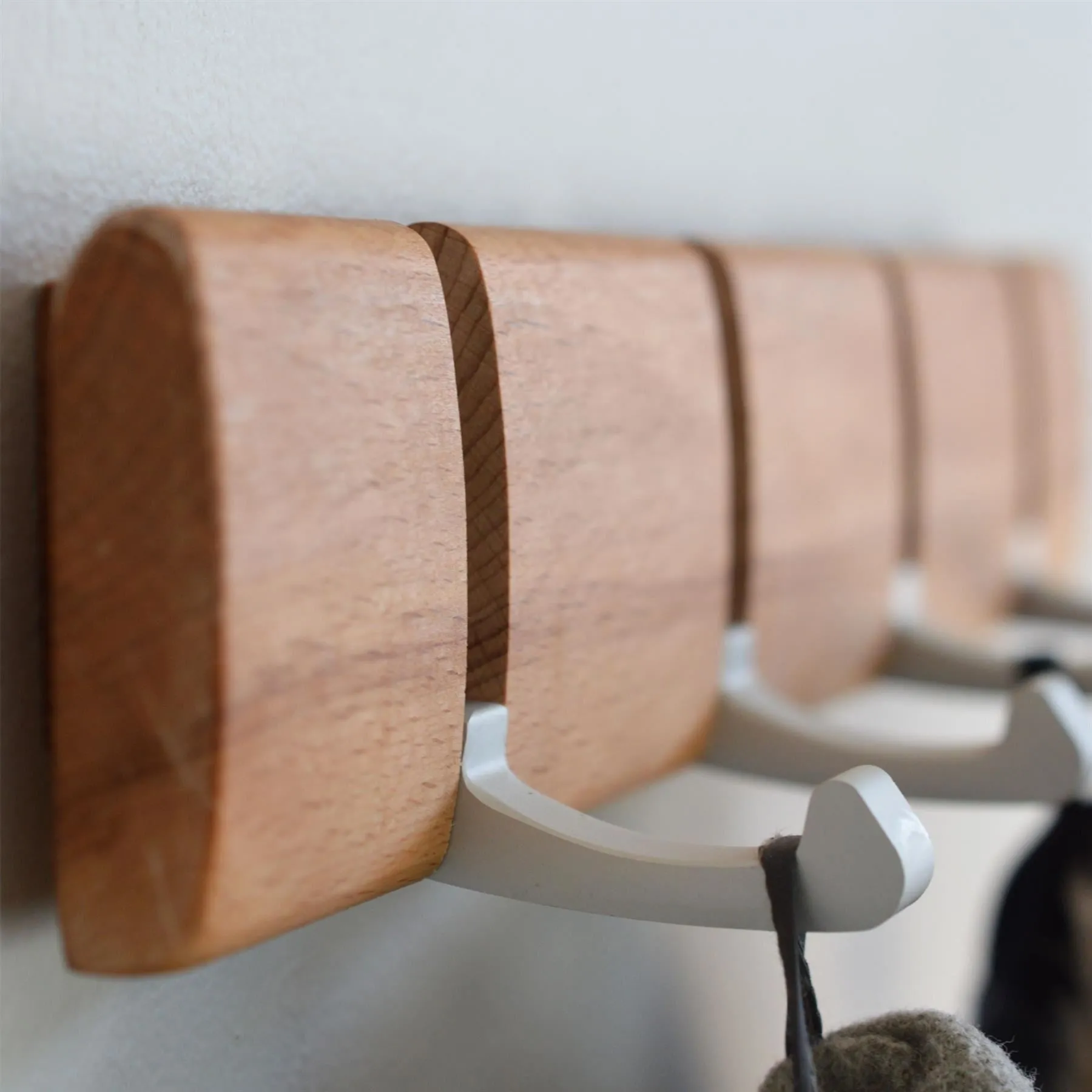 4 Hook Wooden Wall-Mounted Coat Rack - By Harbour Housewares