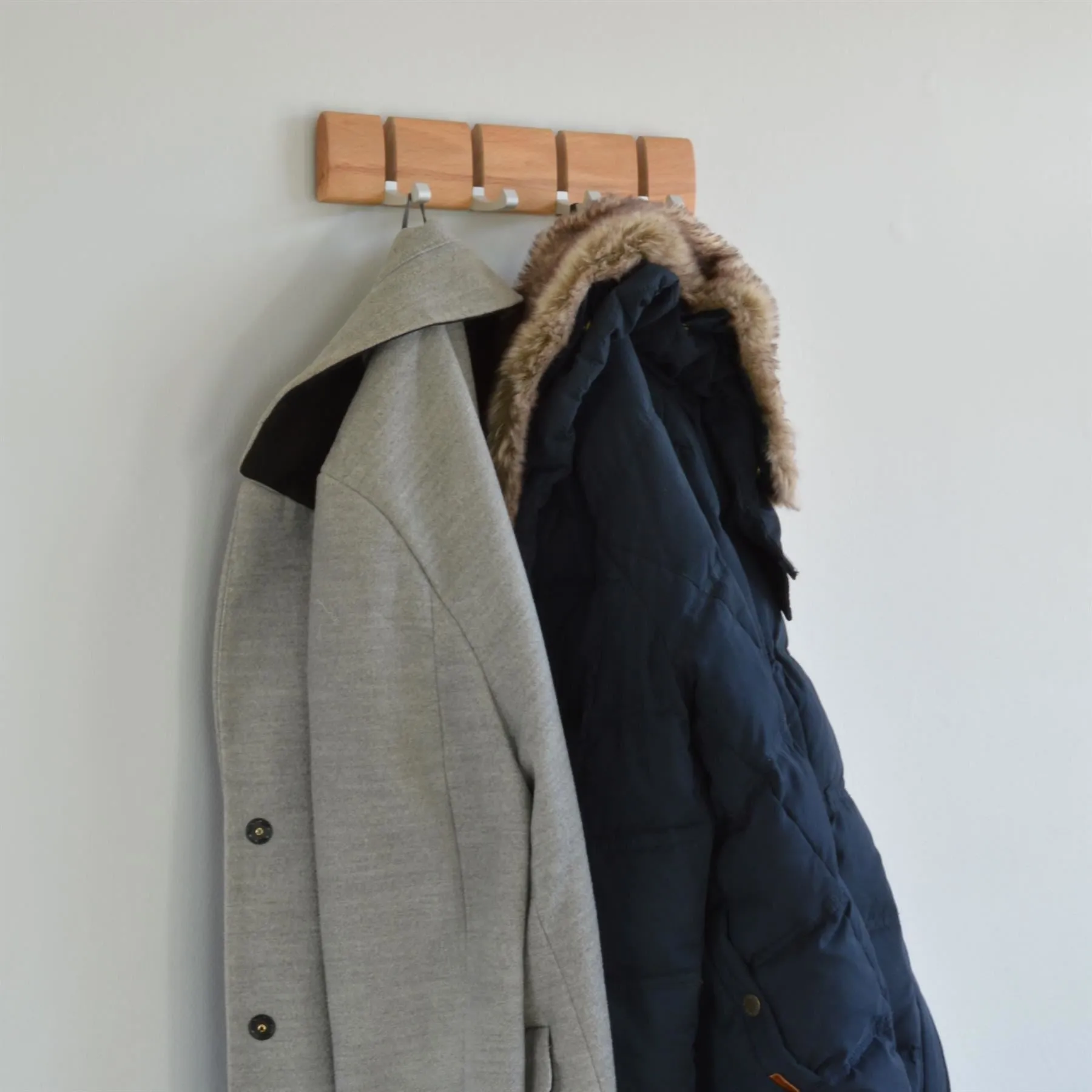 4 Hook Wooden Wall-Mounted Coat Rack - By Harbour Housewares