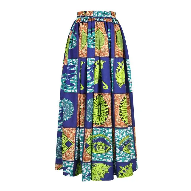 Africa Dresses for Women Dashiki Bazin Ankera Long Robes Ladies African Clothes Summer Print Party Shoulder Off Sexy Sling Skirt