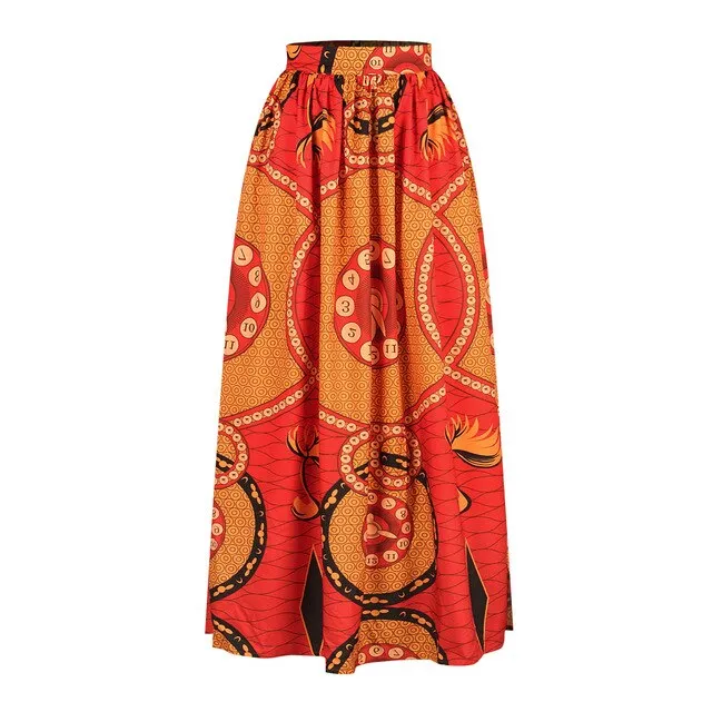 Africa Dresses for Women Dashiki Bazin Ankera Long Robes Ladies African Clothes Summer Print Party Shoulder Off Sexy Sling Skirt