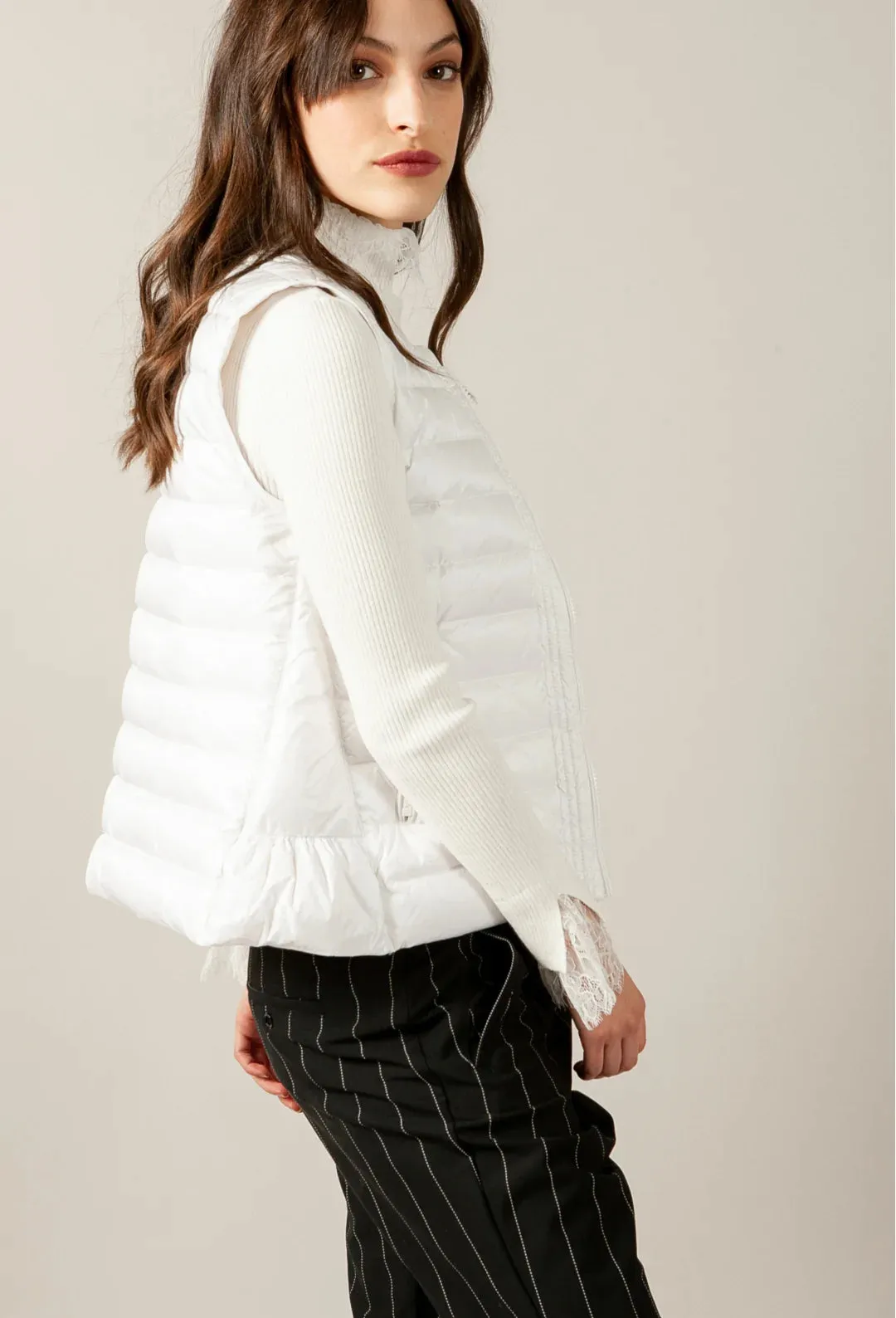 Alexia Puff Vest - White