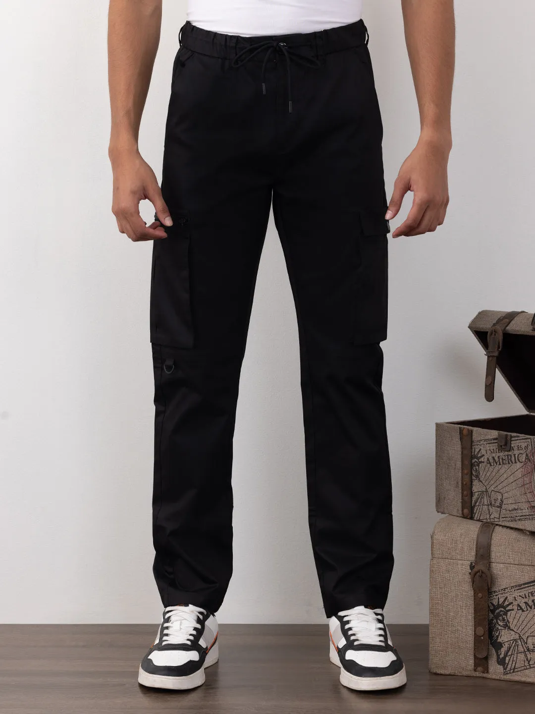 Black Plain Comfort Pants