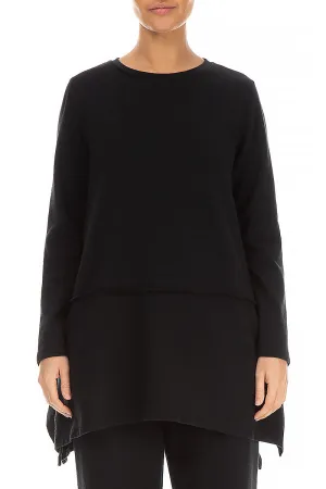 Black Rib Cotton Wool Tunic