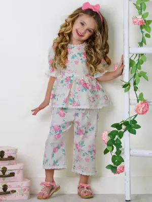 Blooming In Comfort Floral Wide Leg Pants Set