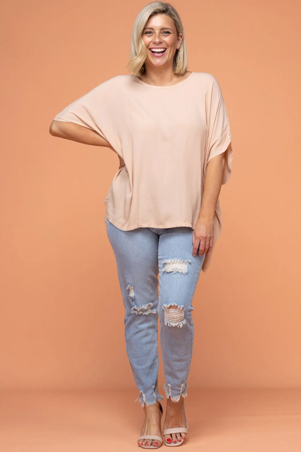 Brodie Drape Top Blush