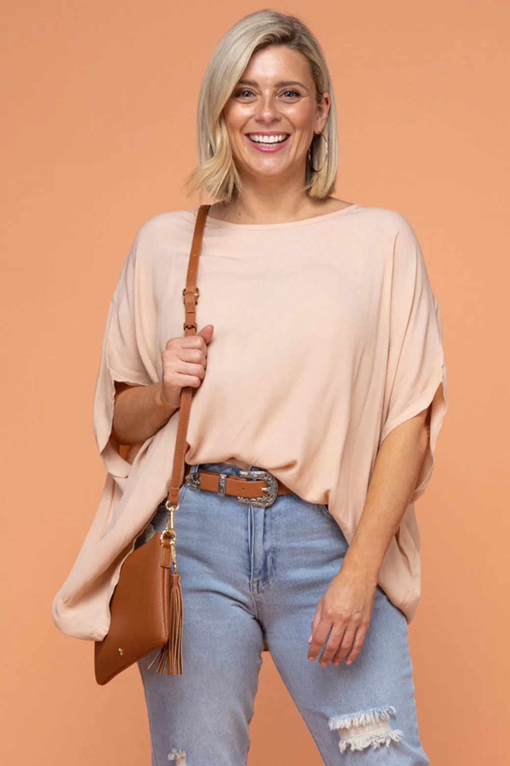 Brodie Drape Top Blush