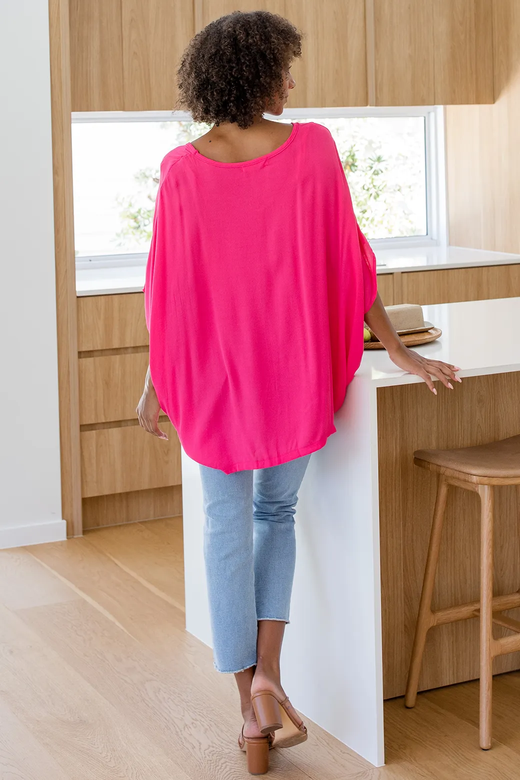 Brodie Drape Top Hot Pink