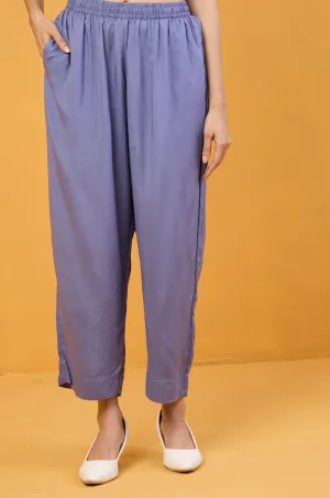 comfort fit cotton pants - lavender modal