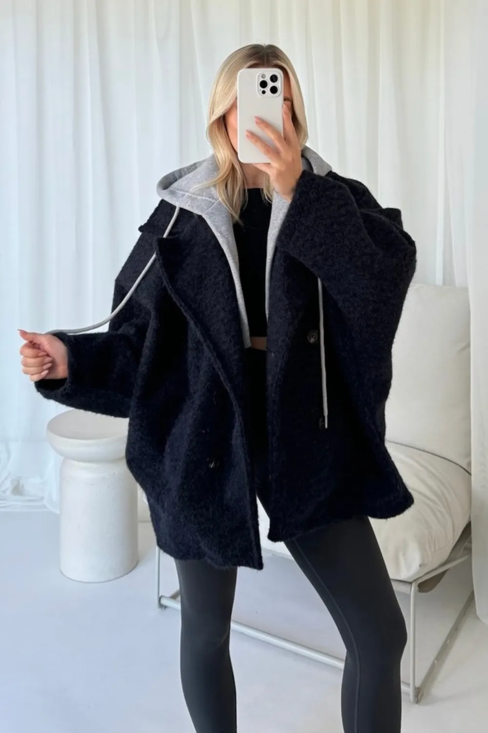 Delilah navy hooded jacket