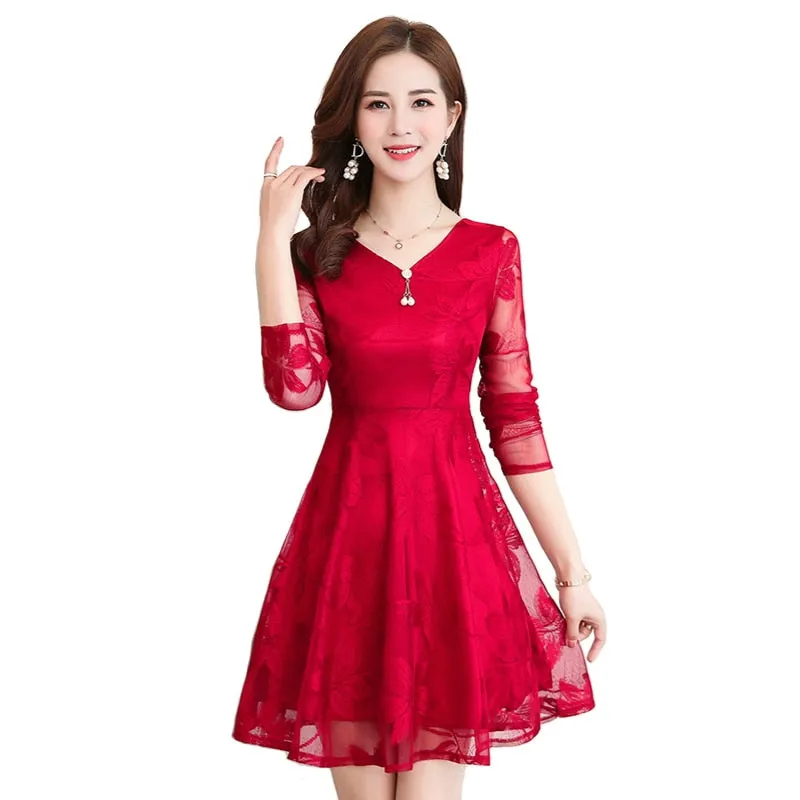 Dress Women Casual V Neck