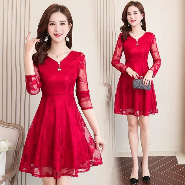 Dress Women Casual V Neck