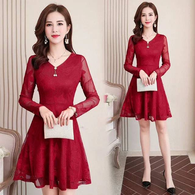 Dress Women Casual V Neck