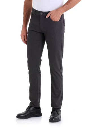 Dynamic Fit 5 Pocket Low Waist Cotton Gray Casual Pants