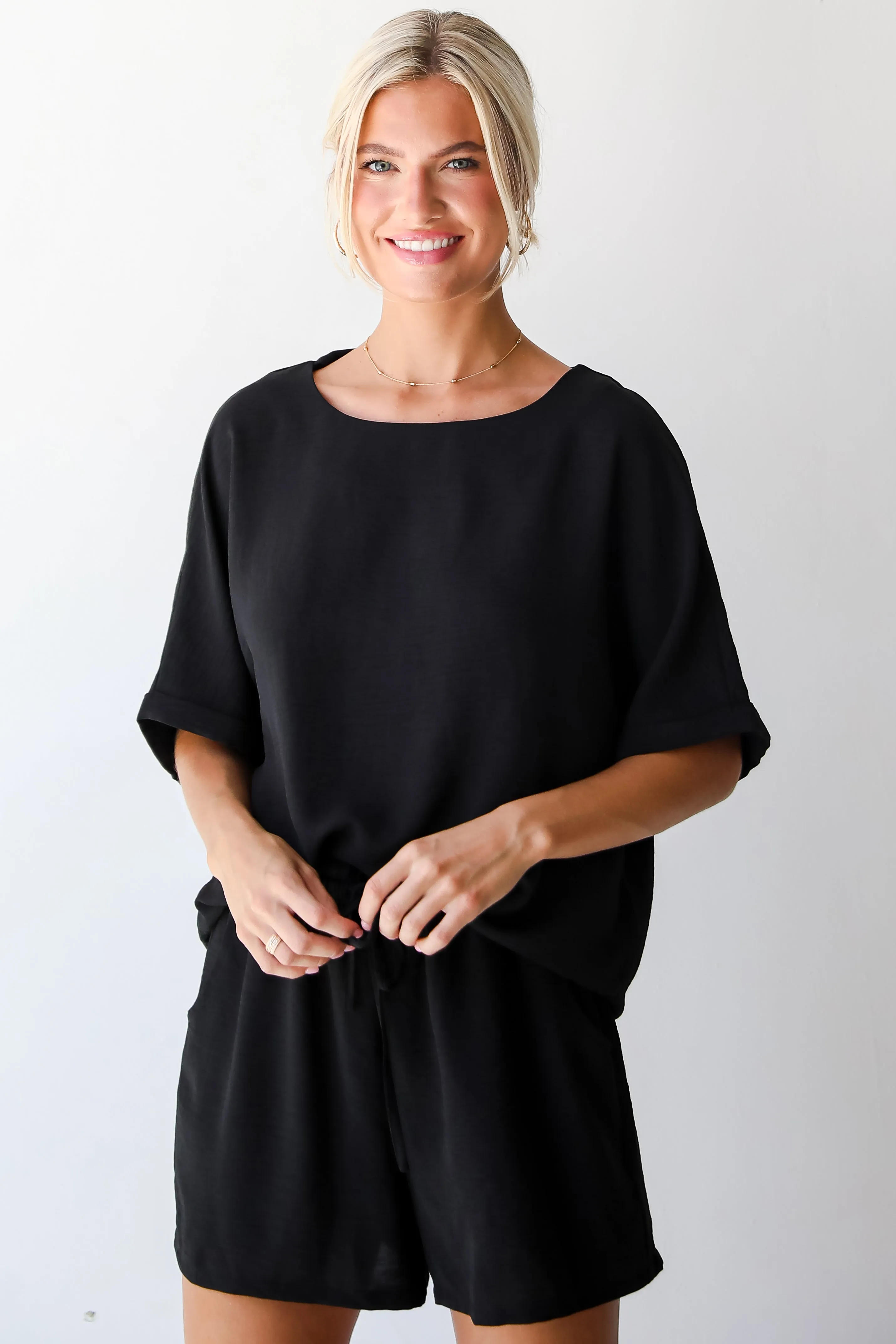 FINAL SALE - Unforgettable Beauty Black Blouse - DU DEAL