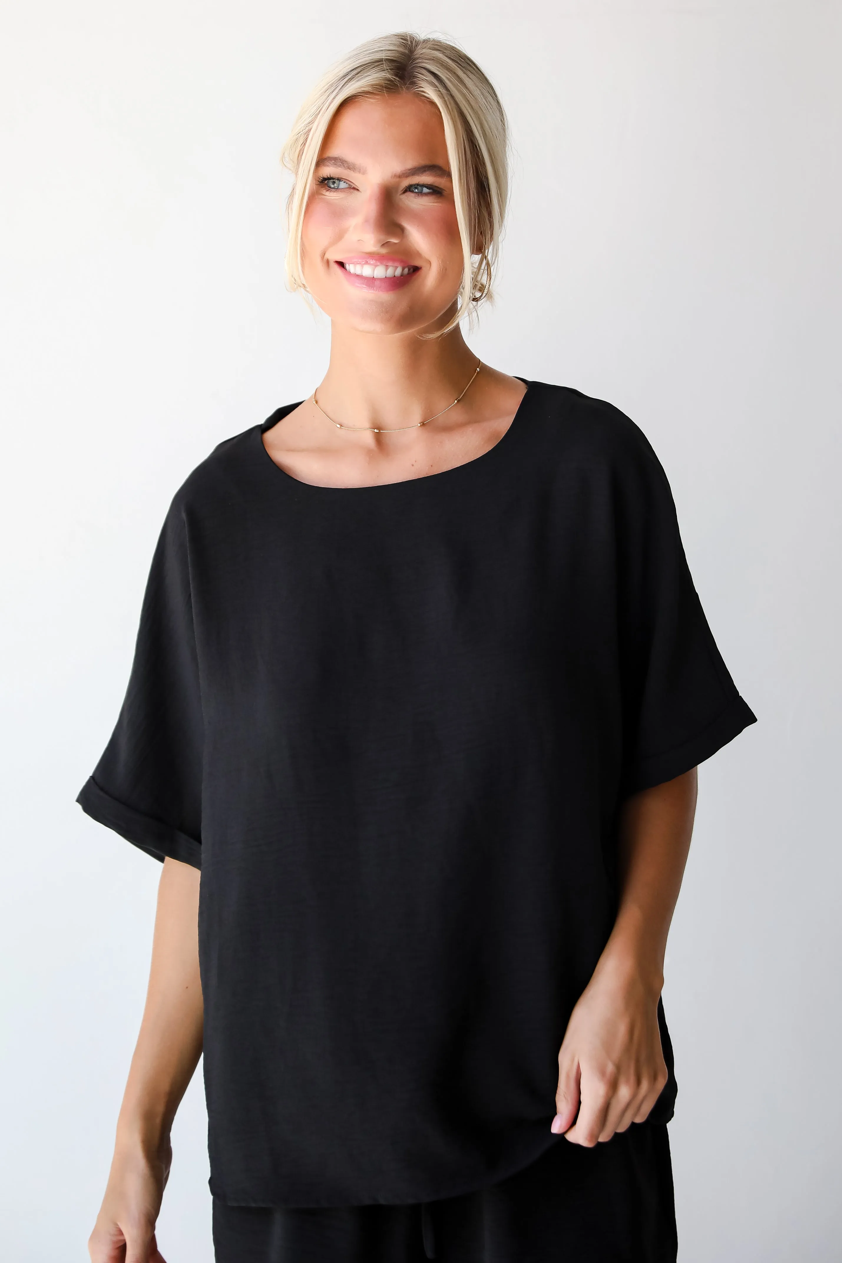 FINAL SALE - Unforgettable Beauty Black Blouse - DU DEAL