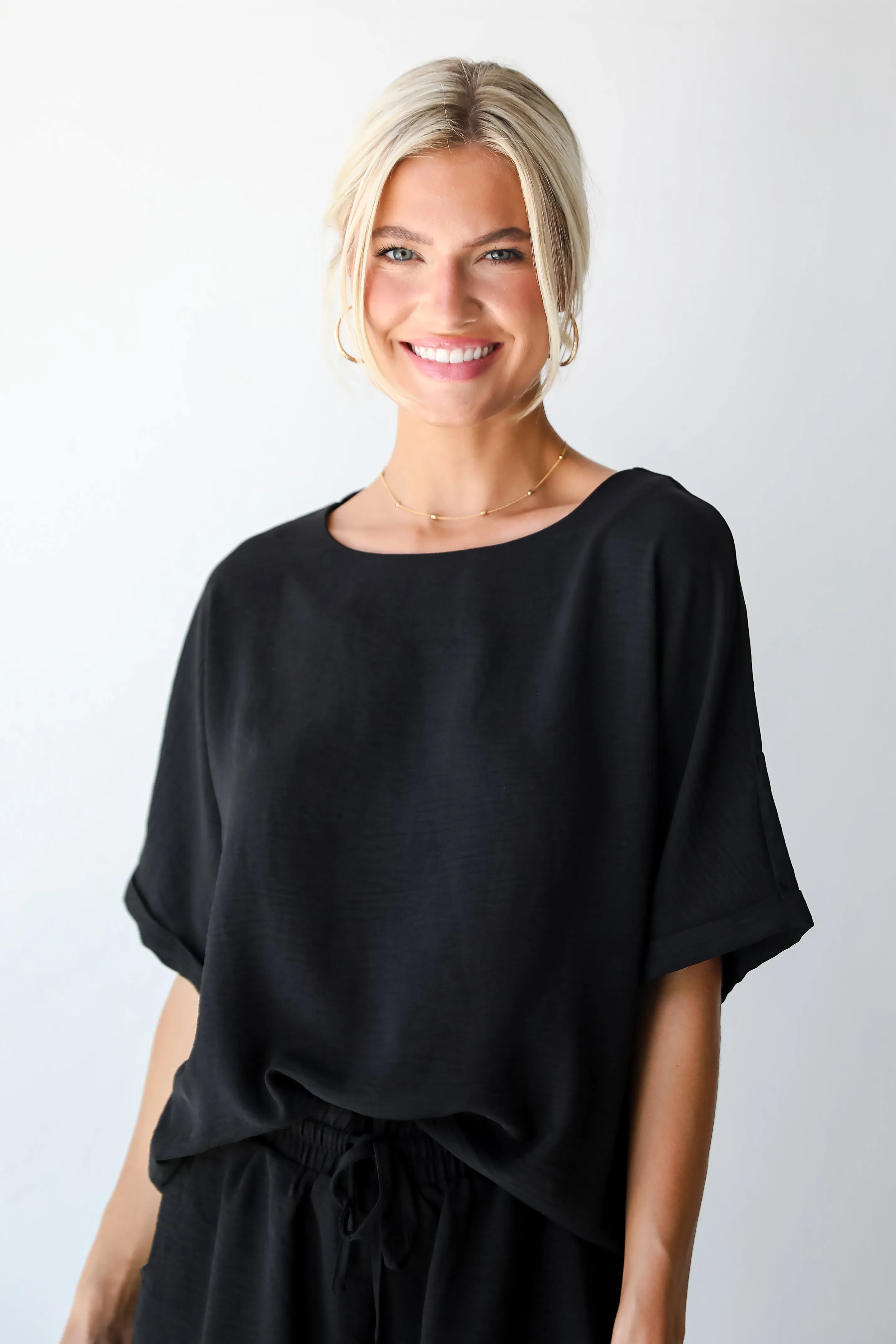 FINAL SALE - Unforgettable Beauty Black Blouse - DU DEAL