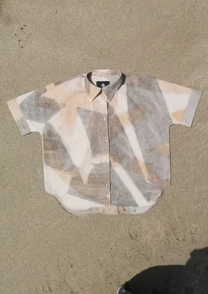 HOMEMADE - UNIQUE BLOUSE UNISEX - HAND PAINTED - light grey / salmon