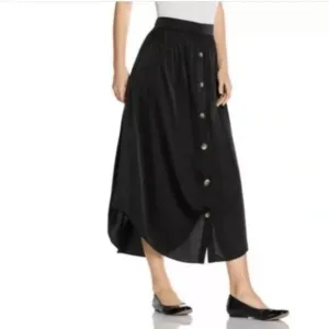 J. Jill Womens Black Long Elastic Waist Asymmetrical skirt, size Small