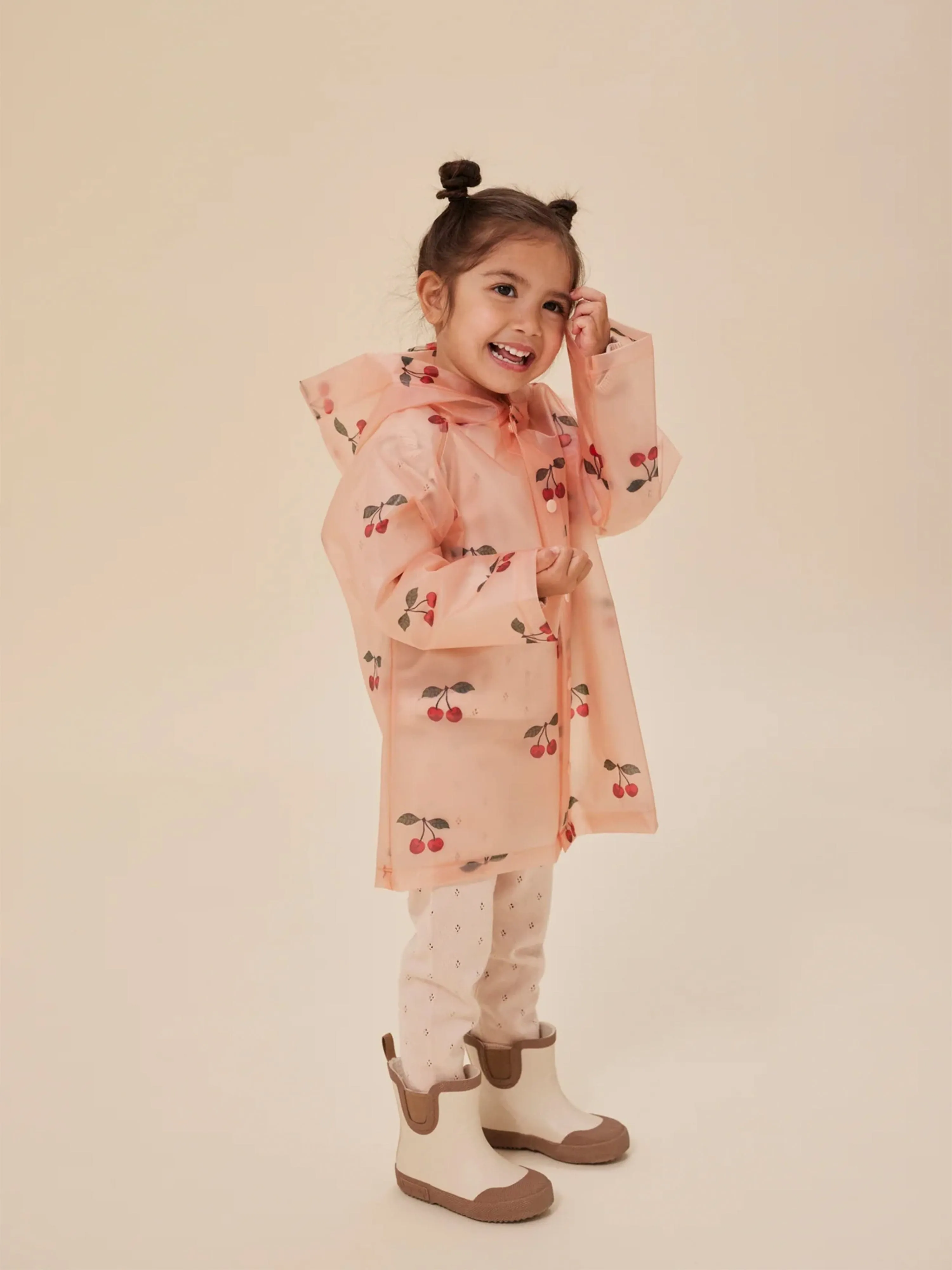 Konges Sløjd Girls Cherry Brume Raincoat in Pink