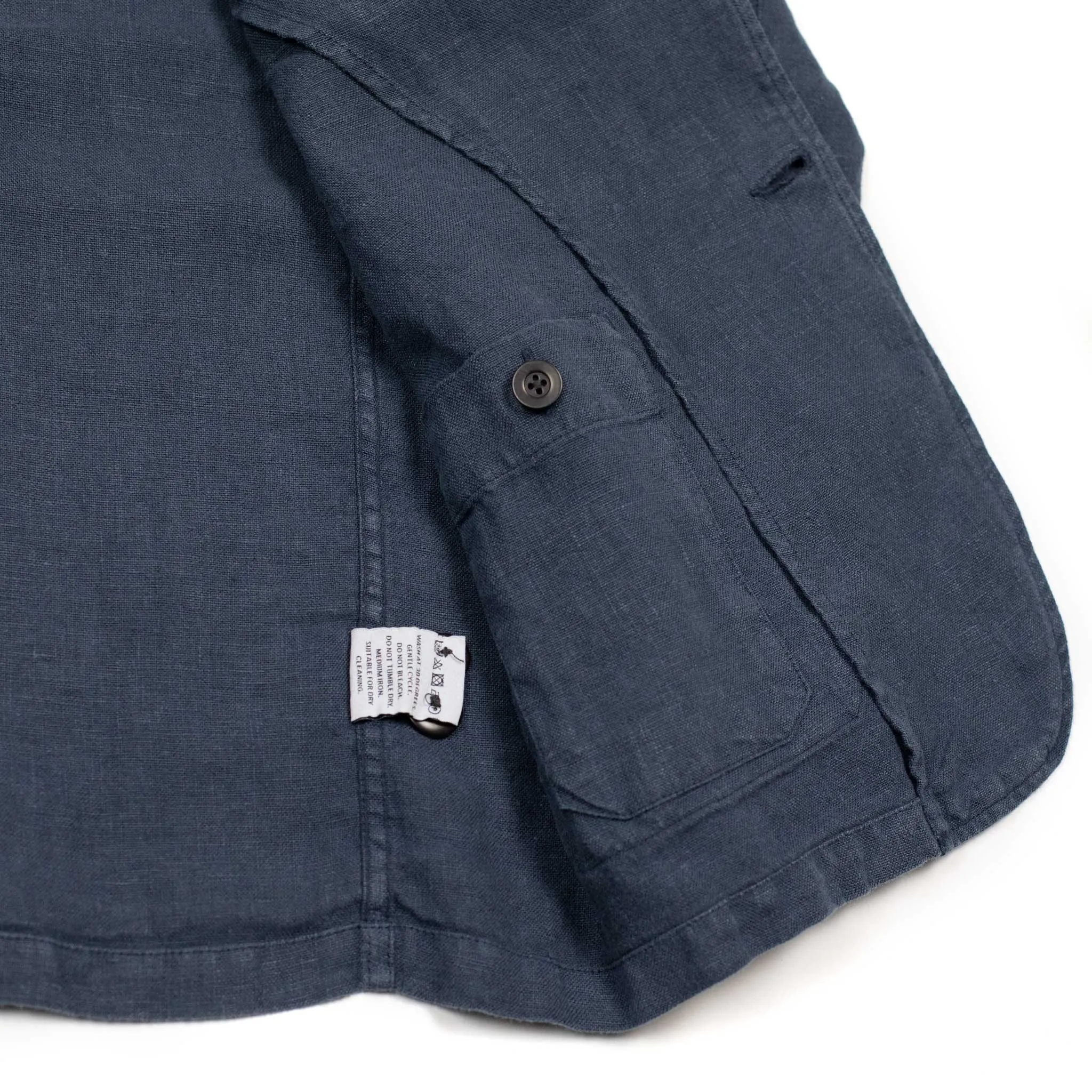 Labura unlined chore jacket in navy blue washed linen (restock)