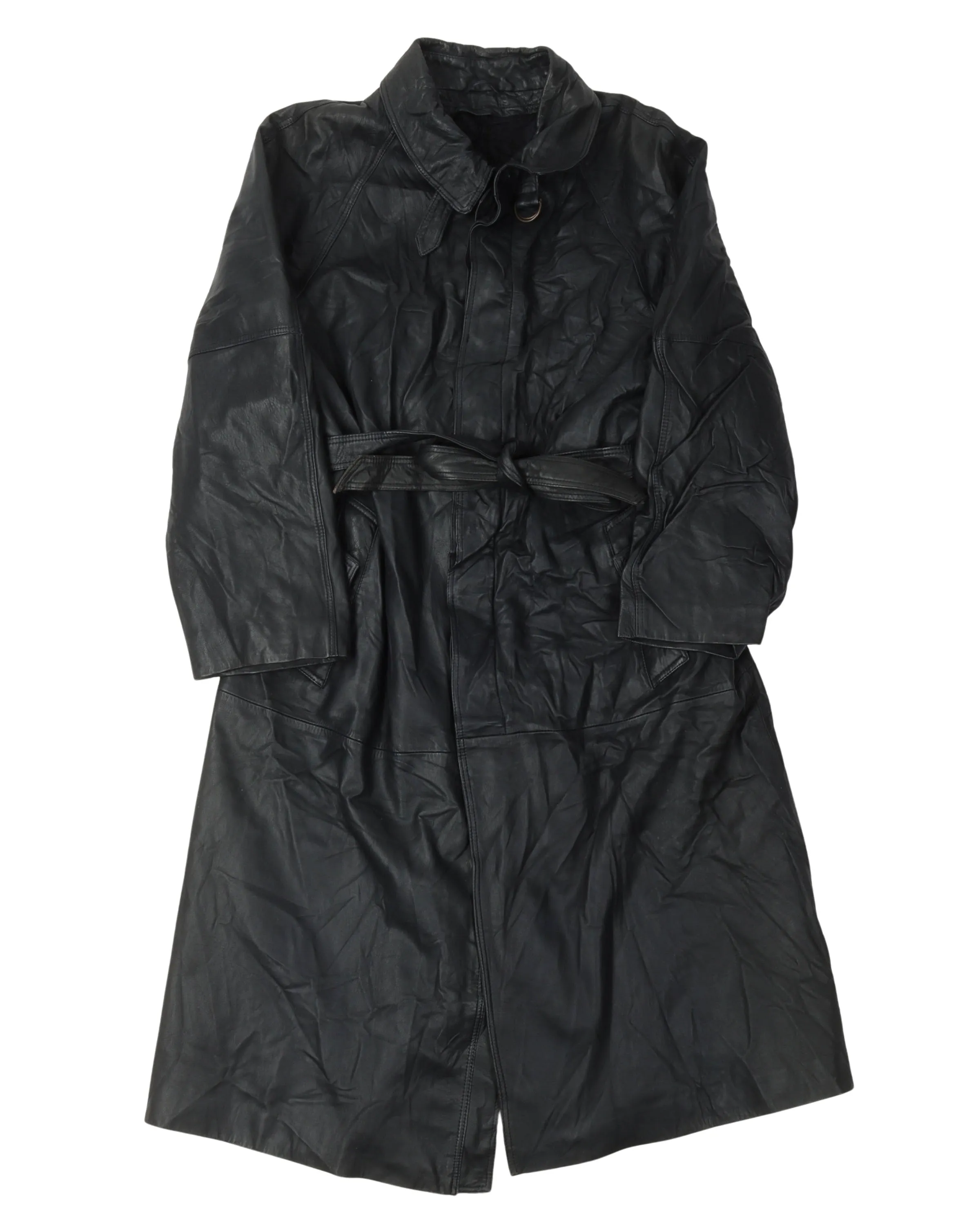 Leder Atelier Belted Leather Trench Coat