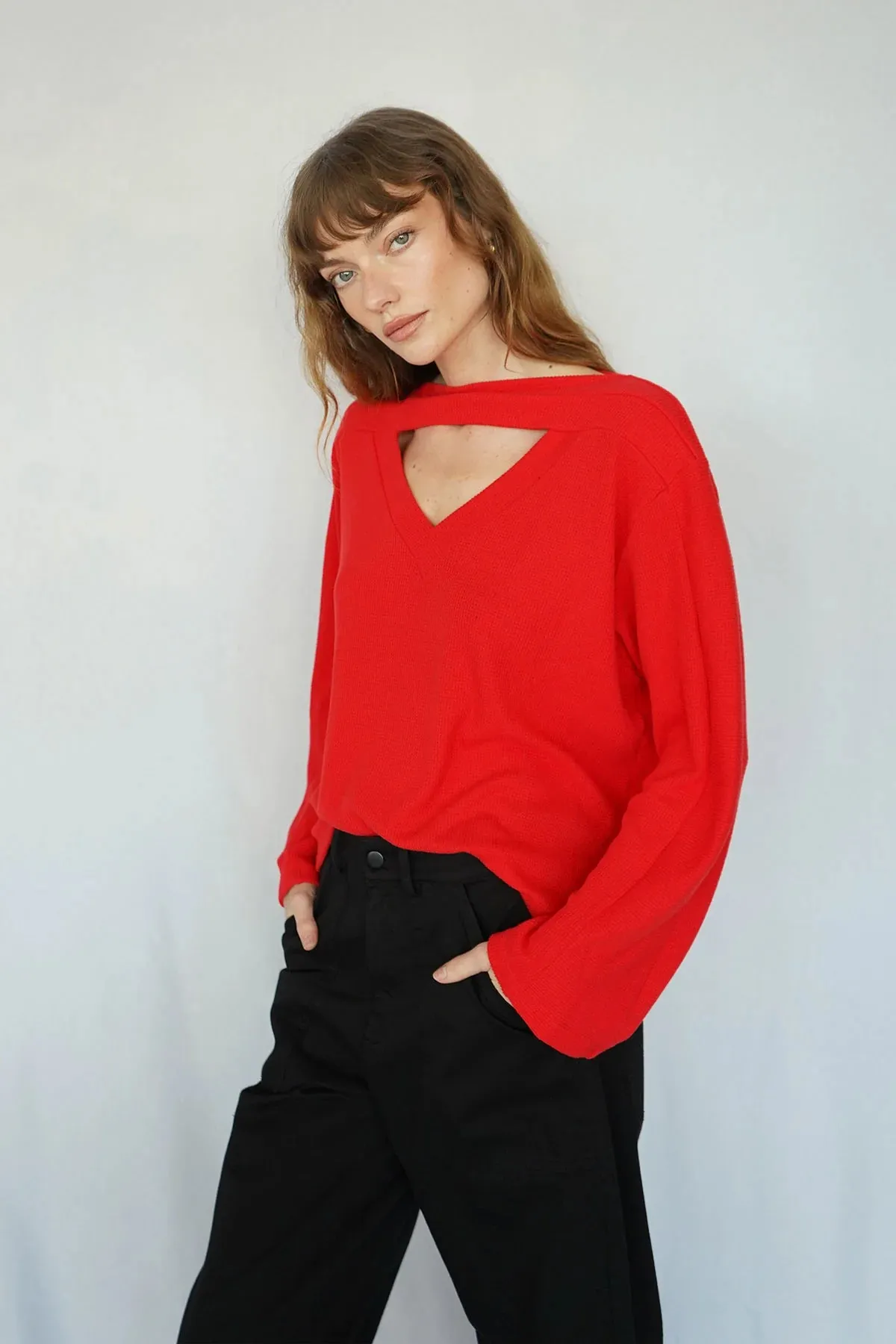 LNA Colette Waffle Top