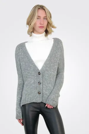 Melange Cozy Cardigan - Cement