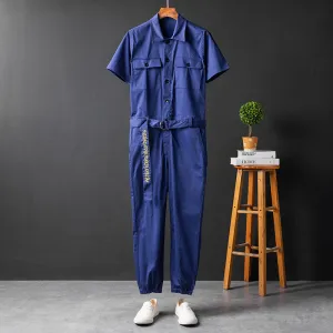 Men's Jumpsuits Short Sleeve Casual Stylish Rompers Coverall