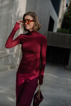 Michelle rollneck top burgundy