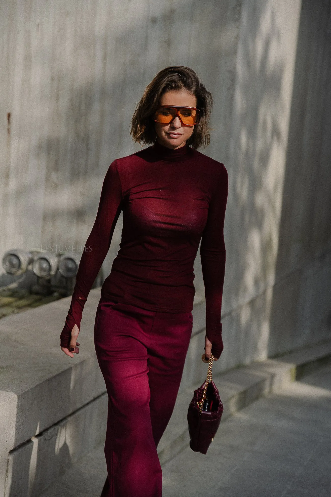 Michelle rollneck top burgundy