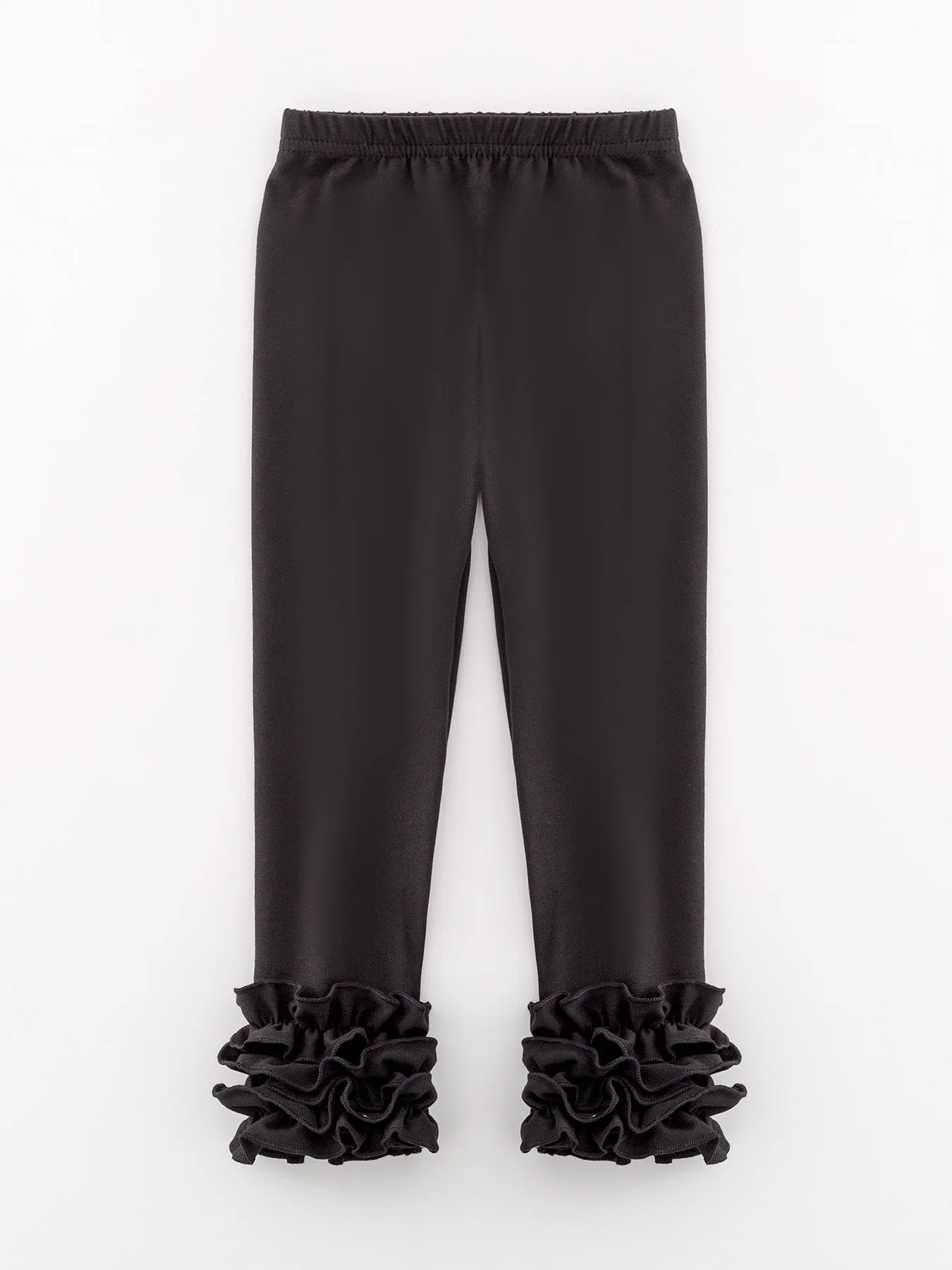 Milk Silk Ruffled Solid Color Pants