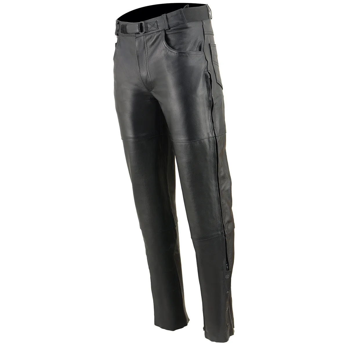 Milwaukee Leather SH1150 Men's Black Leather Motorcycle Over Pants