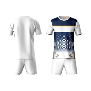 Next Print Round neck jersey white with shorts NPTS13