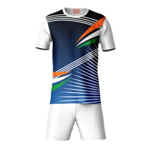 Next Print Round neck jersey white with shorts NPTS145