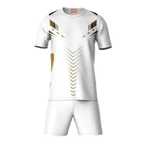 Next Print Round neck jersey white with shorts NPTS152