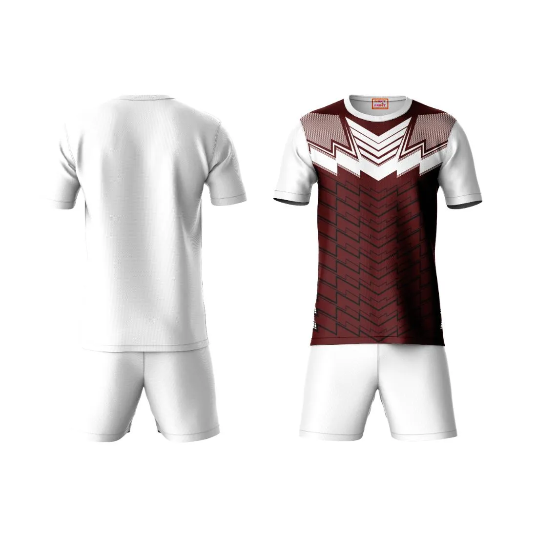 Next Print Round neck jersey white with shorts NPTS19