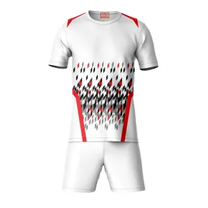 Next Print Round neck jersey white with shorts NPTS20