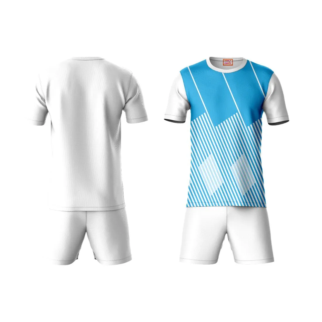 Next Print Round neck jersey white with shorts NPTS73