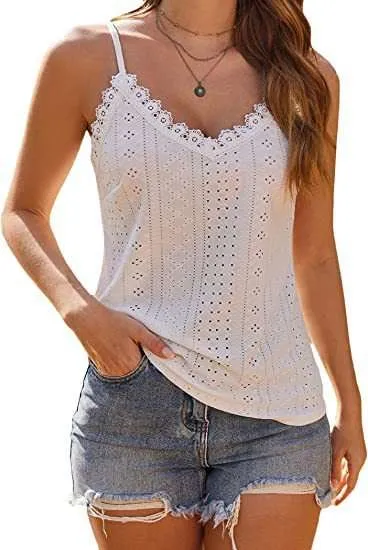 Off the Shoulder Tops Solid Color Hollow Lace Strappy T-shirt