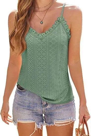 Off the Shoulder Tops Solid Color Hollow Lace Strappy T-shirt