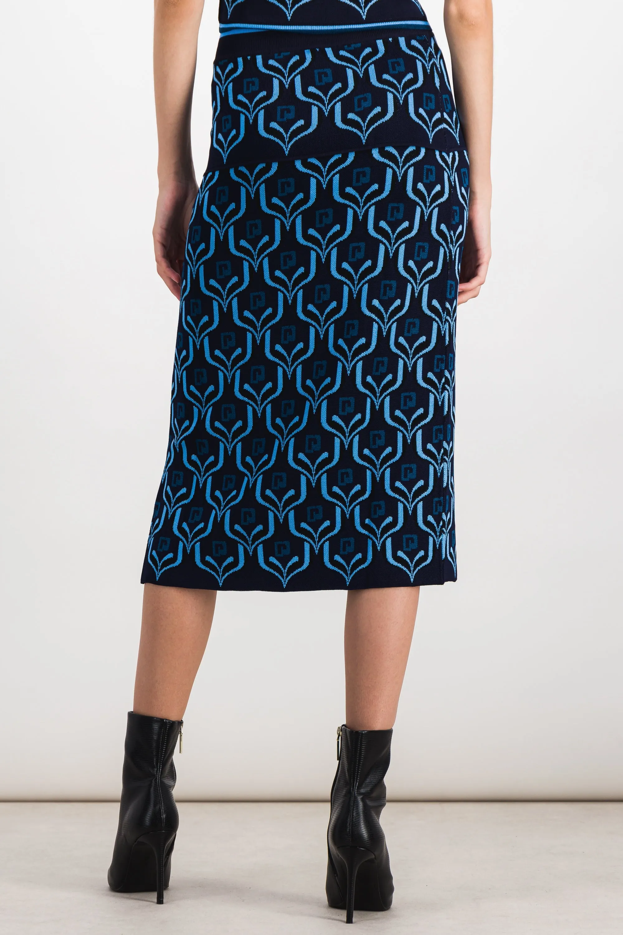 Paco jaquard midi pencil skirt