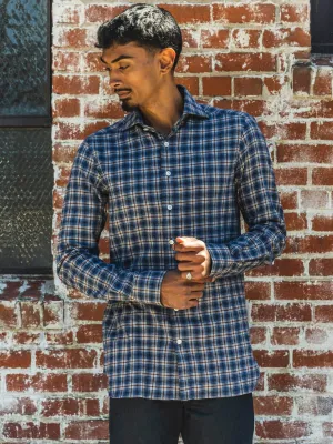 Plaid Flannel Shirt - Blue & Burgundy