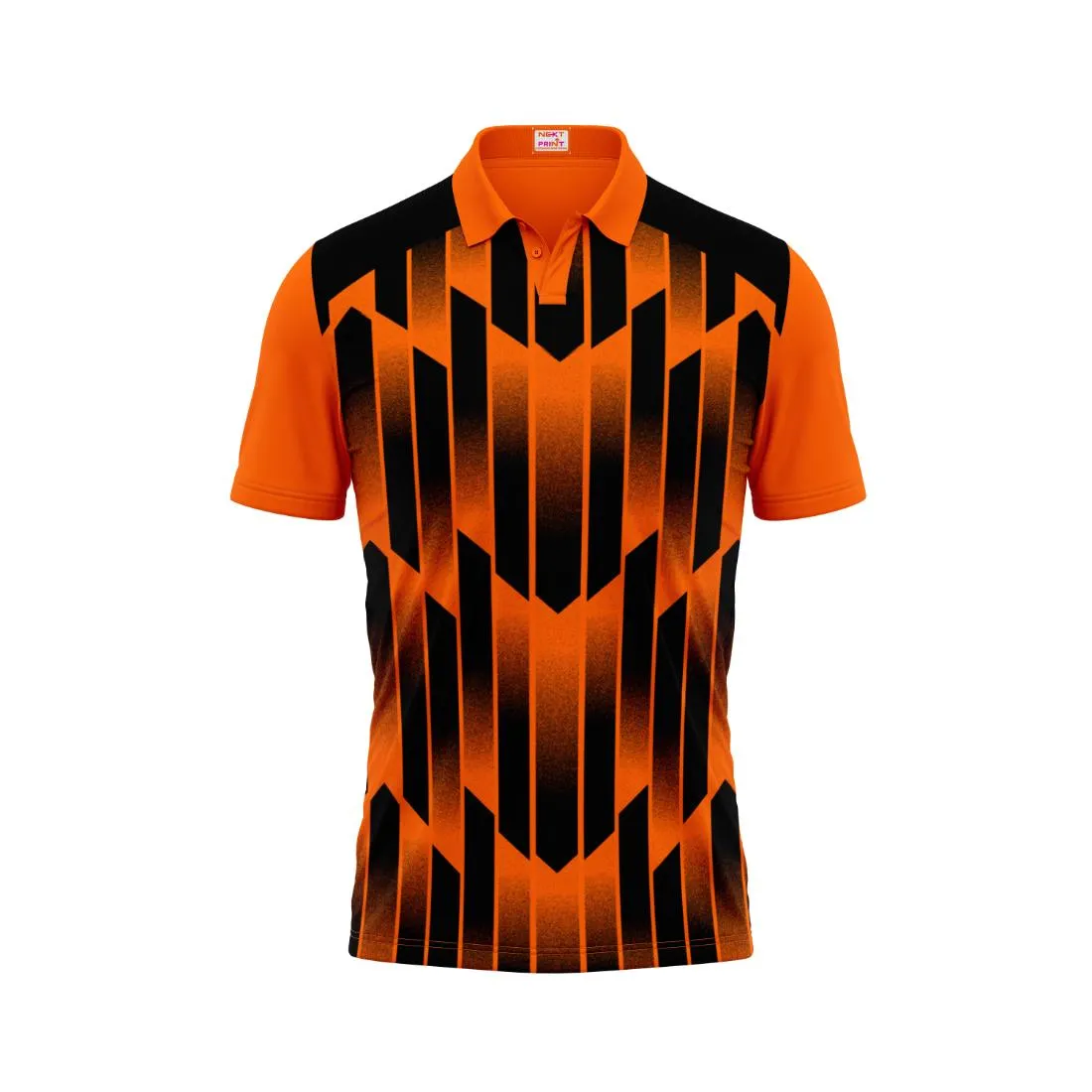 Polo Neck Printed Jersey Orange Design 26