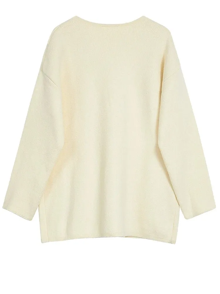 Pre Order:  Beige Knit Top   Half-Body Skirt