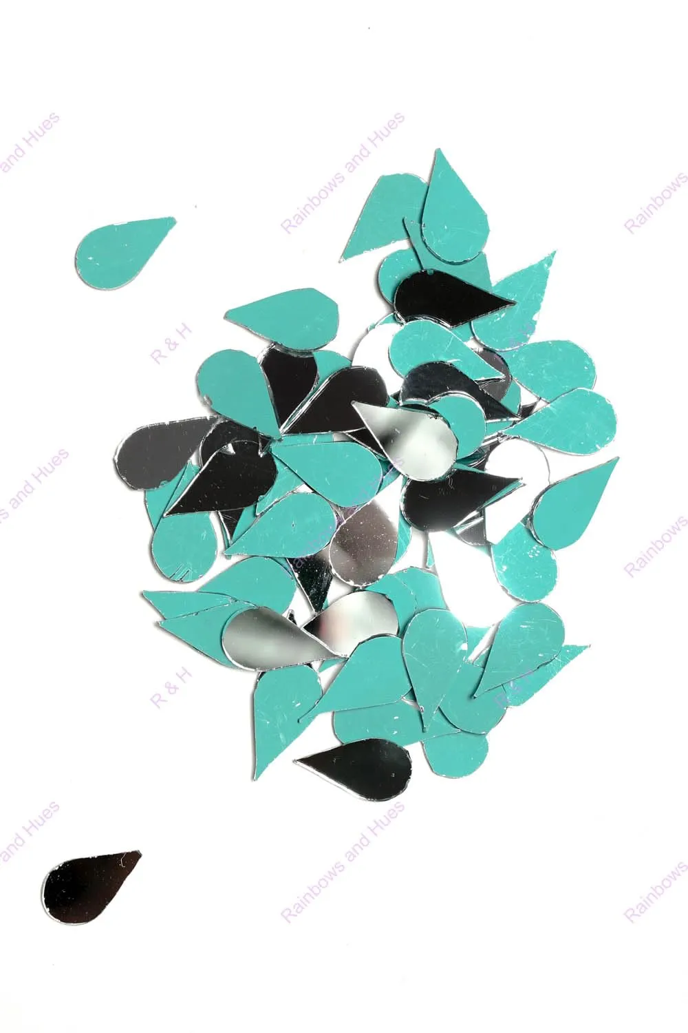 R&H Craft Mirrors Tear Drop Shape 100 Grams for LIPPAN Art, Mirror Art, MUD and Mirror Art, Craft, Mosaic Art, Home Decorations ETC (3.5 x 2.5 CM)