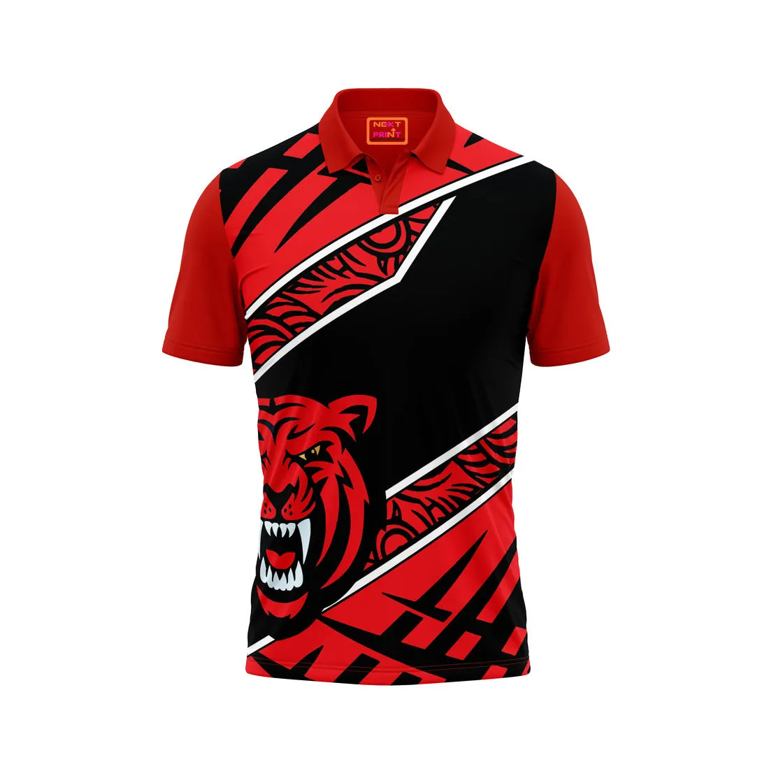 Red Polo Neck Half Sleeve T Shirt Nextprint NP50000730