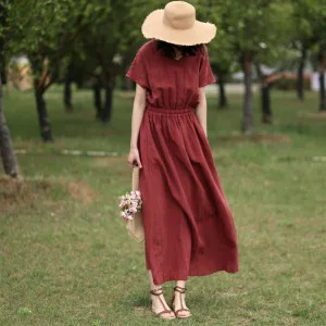 Red Women Dresses Casual Summer Women Dresses Long Women Dresses SSM9721