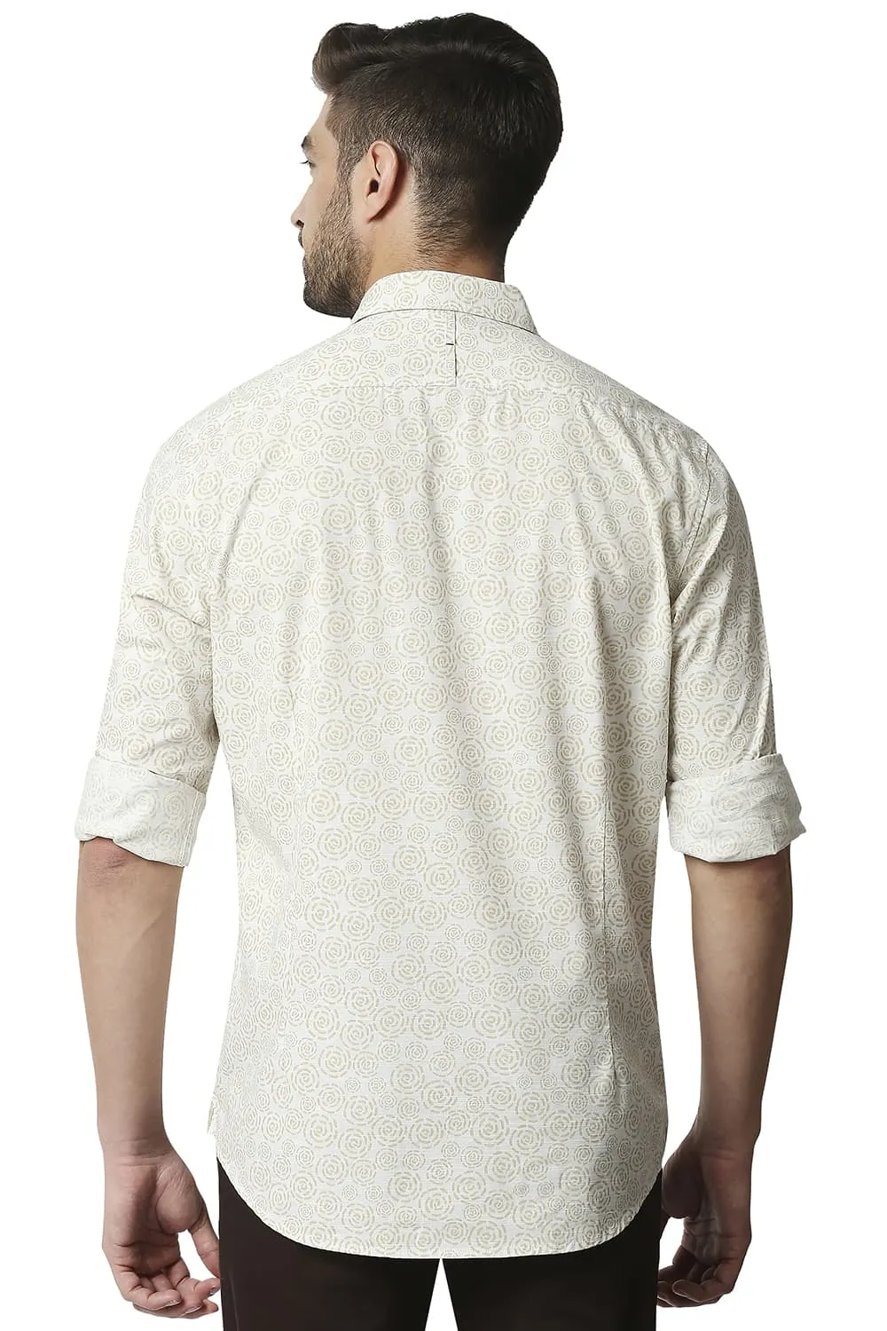 Slim Fit Slub Printed Shirt