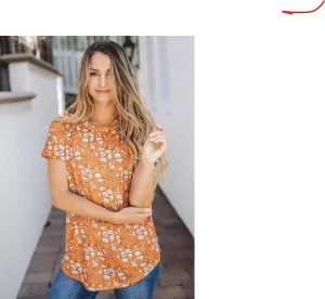 Summer Orange Floral Top - #6959-6965