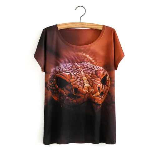 Summer Style White Tiger 3D Print T-Shirt Women Summer Clothes 2017 Round Collar Women T Shirt Female Tops